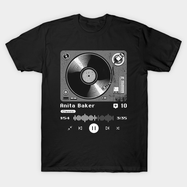 Anita Baker ~ Vintage Turntable Music T-Shirt by SecondLife.Art